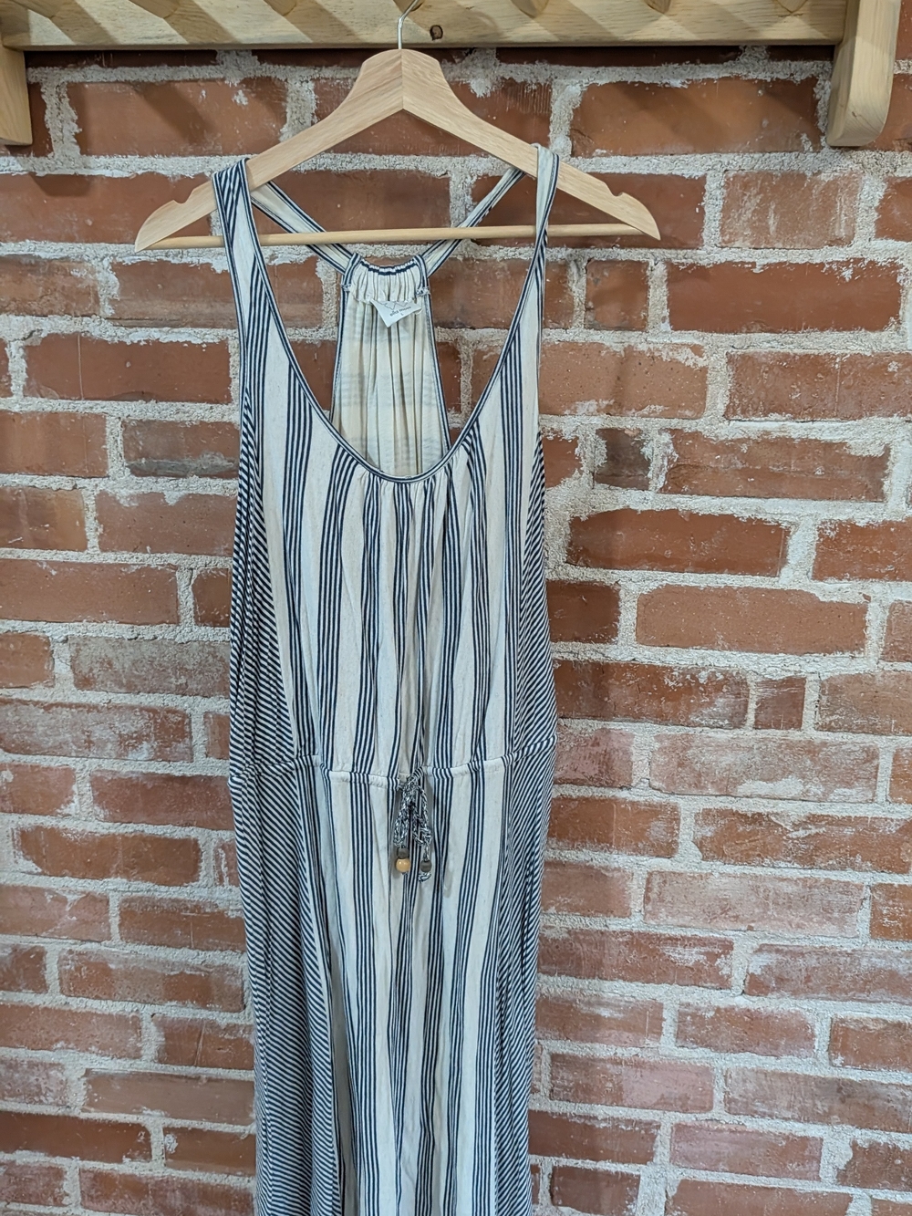 Ella Moss Blue and White Striped Racerback Maxi Dress